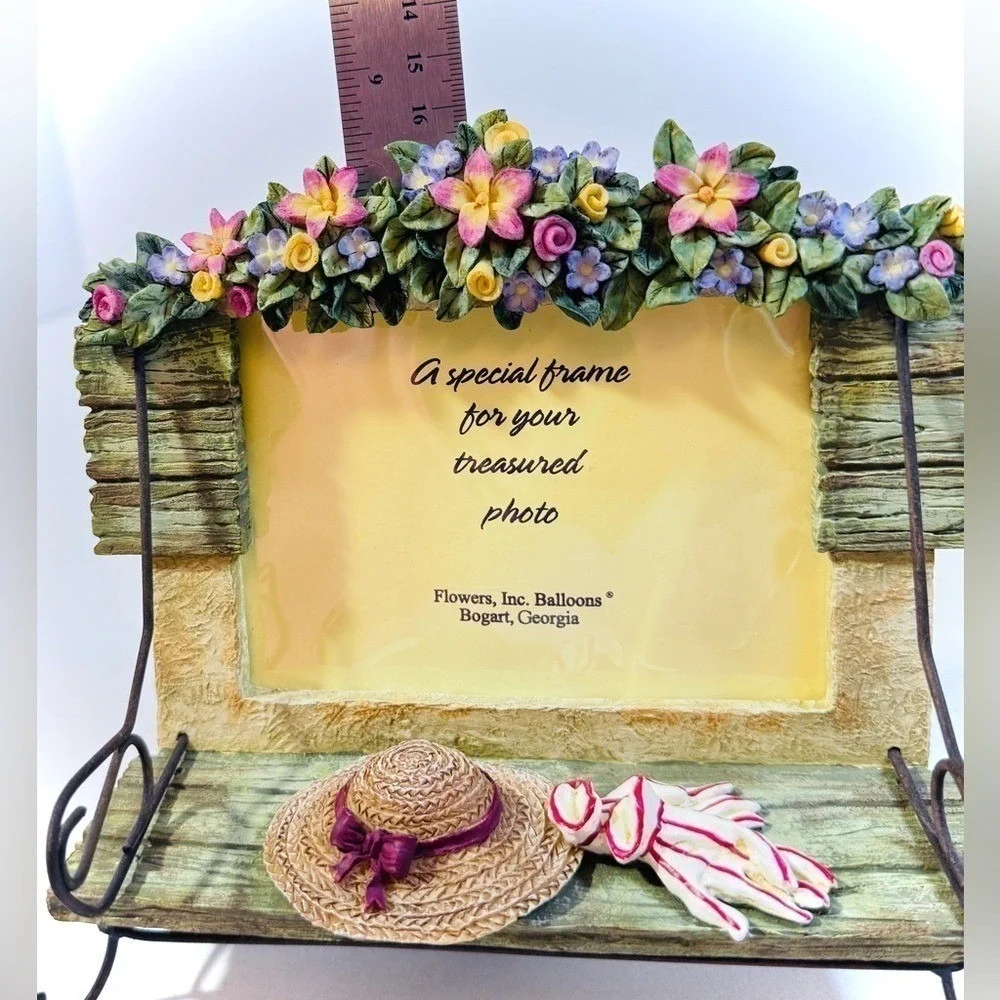 Burton Picture Frame Garden Bench Floral Home Decor Multicolor 4x6 Gift
